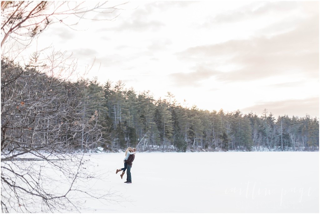 Chocorua Lake New Hampshire Outdoor Winter Engagement Shoot Caitlin Page Photography 00024