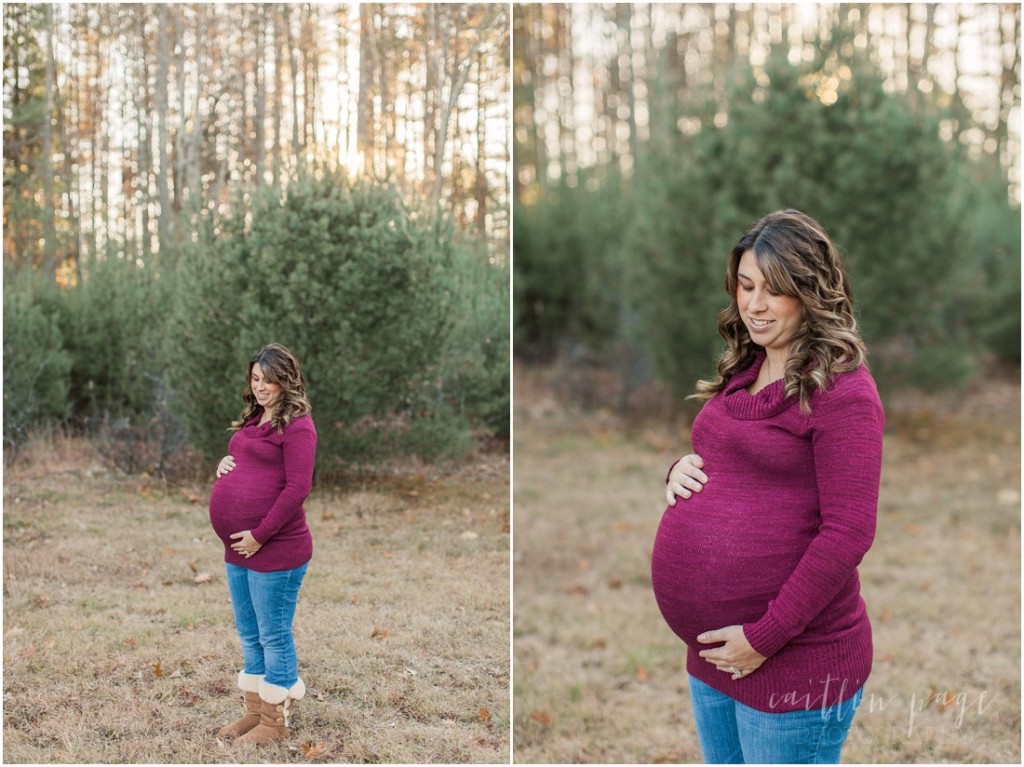 Outdoor Winter Country Maternity Session Freedom New Hampshire Caitlin Page Photography_0006