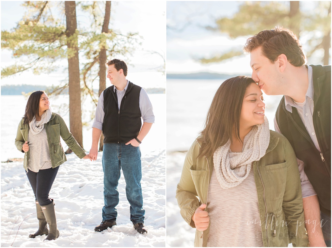 Massabesic Lake Winter Outdoor Engagement Session Auburn New Hampshire Caitlin Page Photography_0024