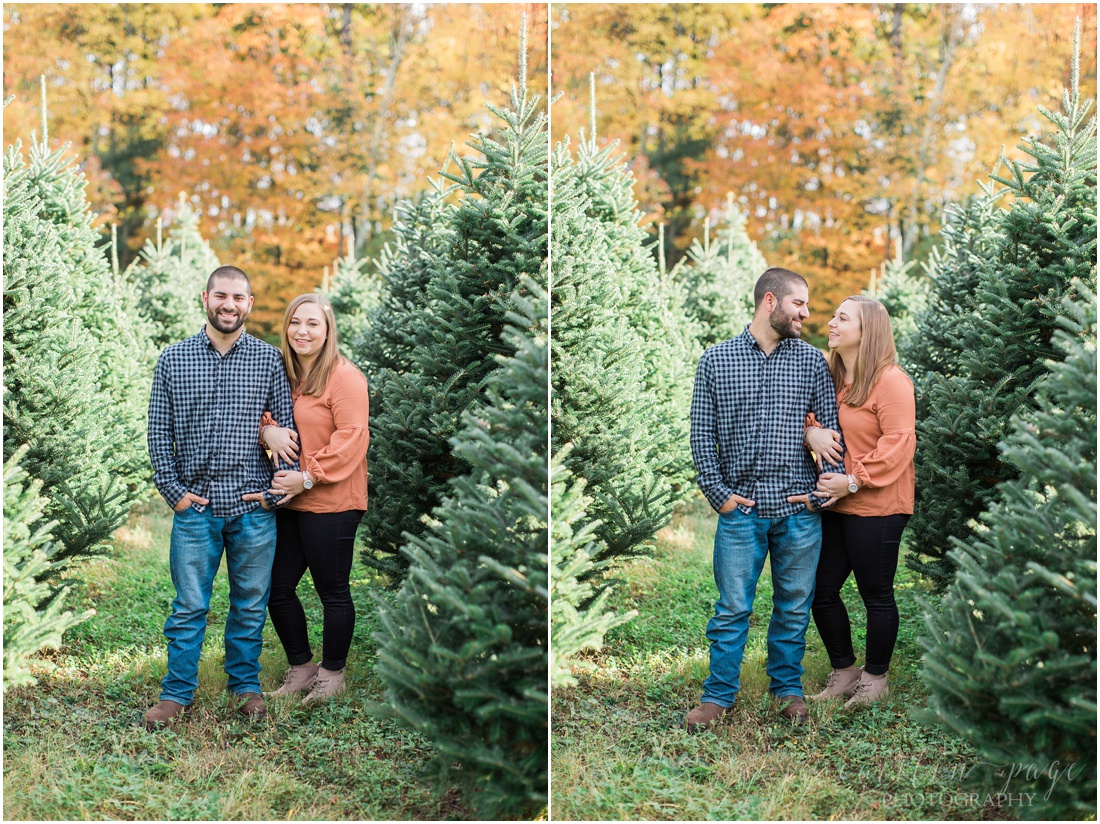 Engagement Photos at a Christmas Tree Farm Litchfield, New Hampshire