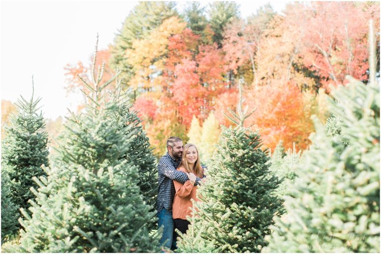Engagement Photos at a Christmas Tree Farm Litchfield, New Hampshire Kyle & Jillian