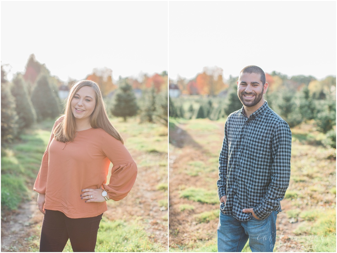 Engagement Photos at a Christmas Tree Farm Litchfield, New Hampshire