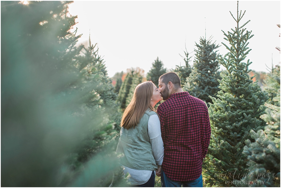 Engagement Photos at a Christmas Tree Farm Litchfield, New Hampshire