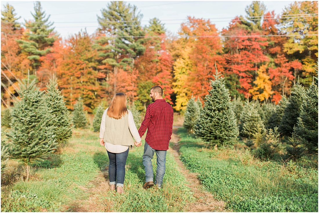 Engagement Photos at a Christmas Tree Farm Litchfield, New Hampshire