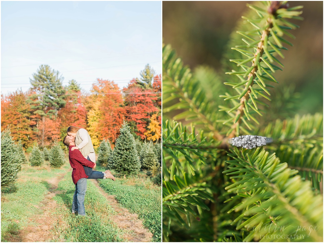 Engagement Photos at a Christmas Tree Farm Litchfield, New Hampshire