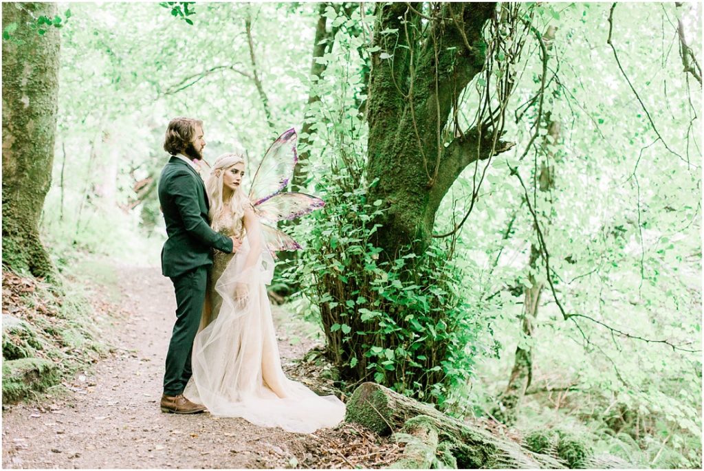connemara wedding couple in the forest