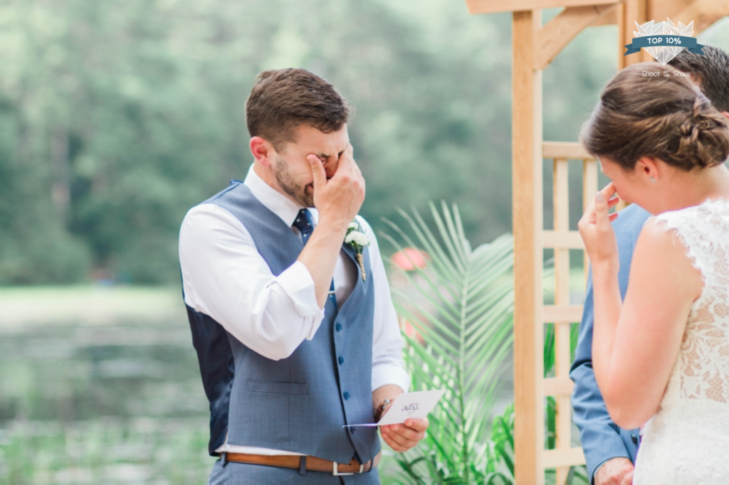 Groom crying during vows