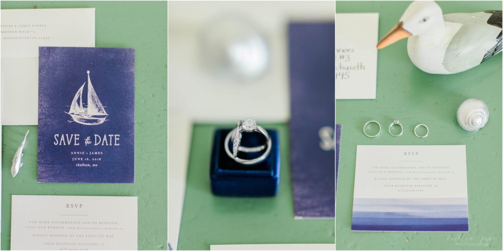 navy and green wedding details
