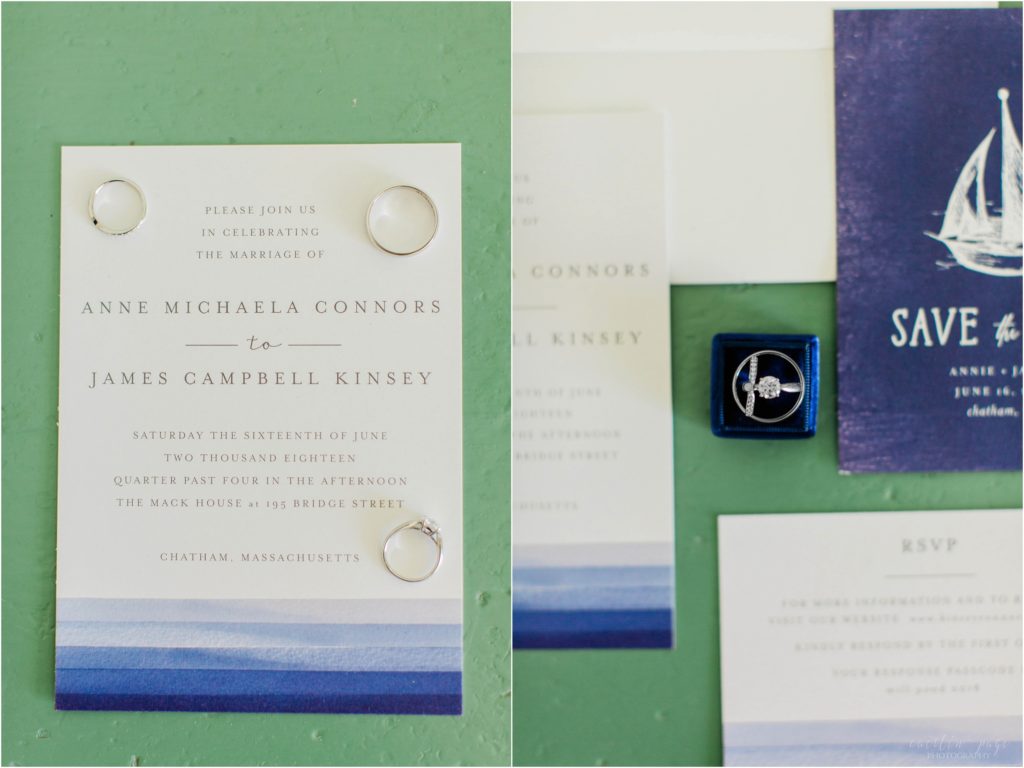 wedding invitation with wedding rings