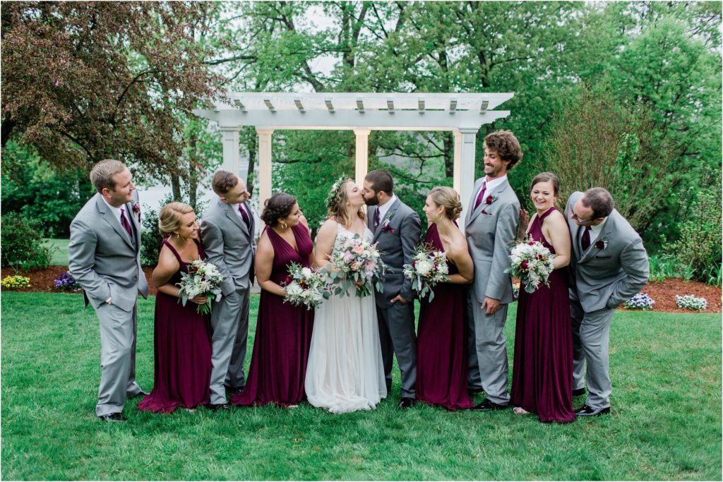 bridal party outside