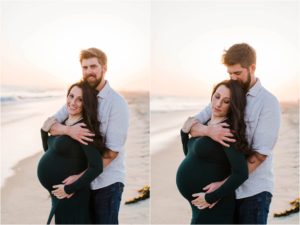husband holding pregnant wife