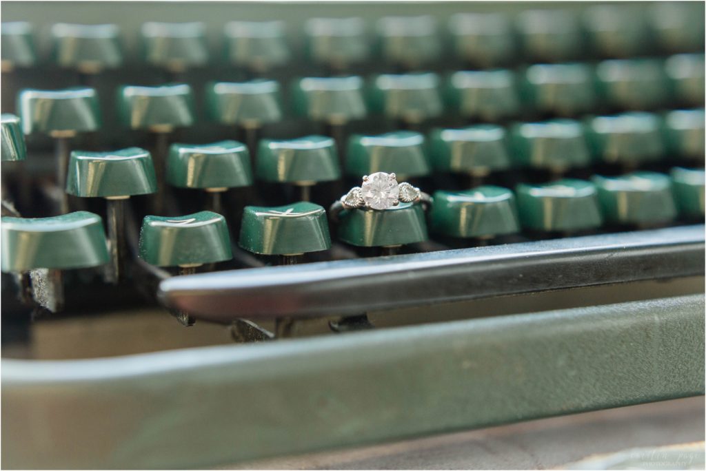 engagement ring typewriter keys