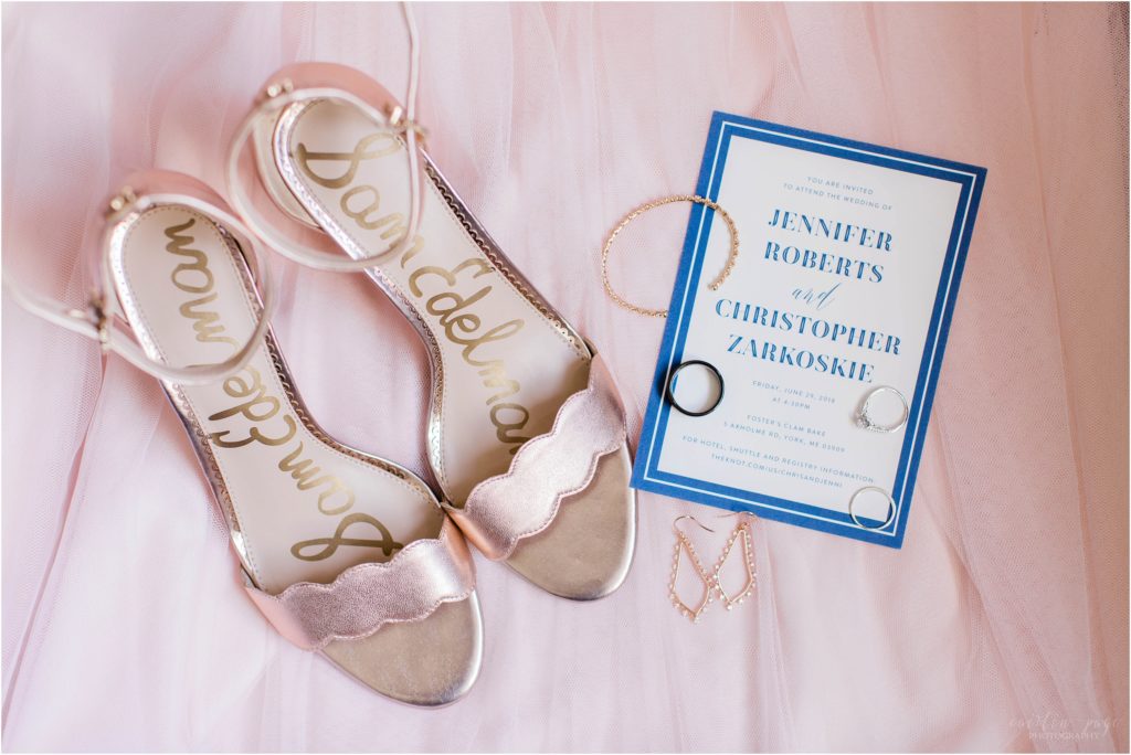 pink wedding details invitation sam edelman shoes