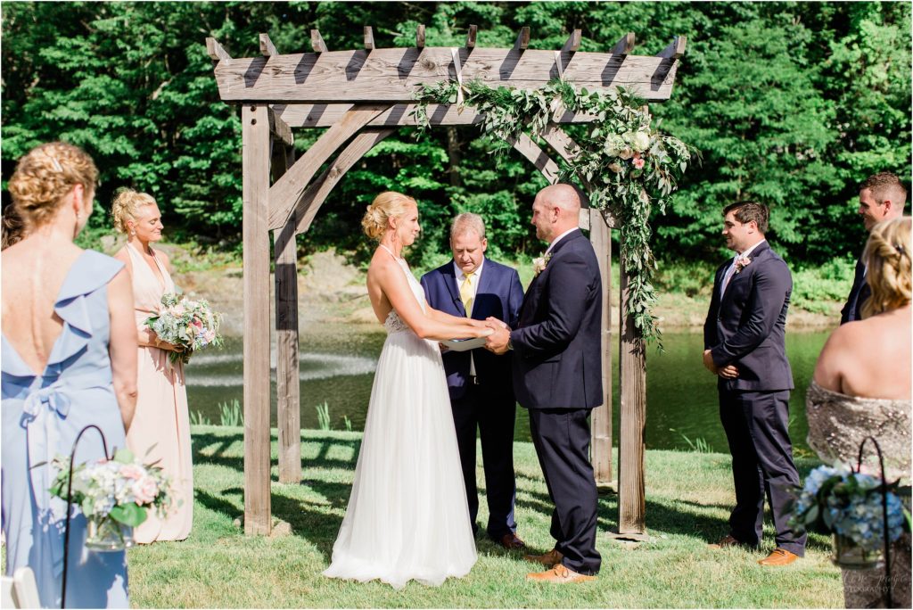 bride and groom wedding ceremony york maine fosters clambake