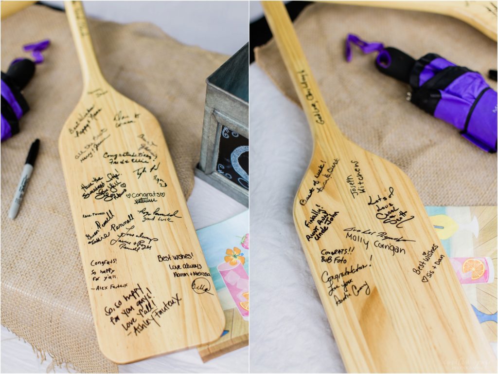 wedding guest book canoe paddles