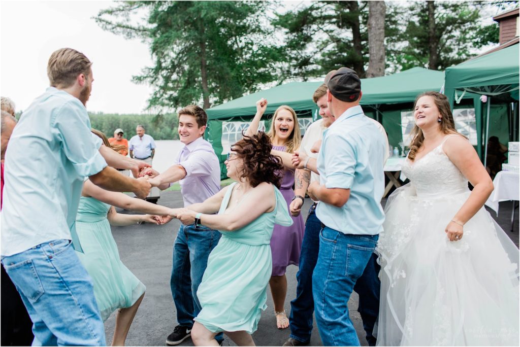 bridal party dancing