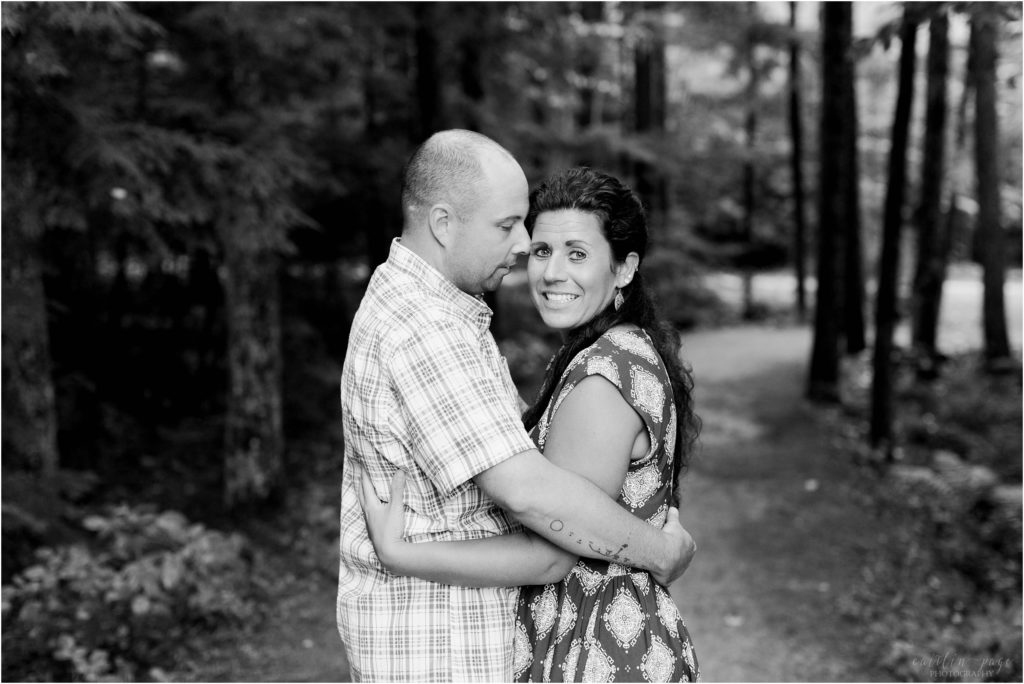 black and white photo of couple outdoors wolfeboro