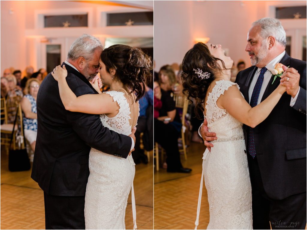 bride and father dancing guilford yacht club