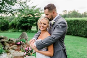 bride and groom portrait summer dell lea