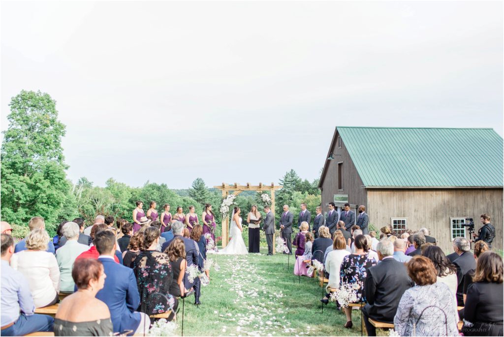 bride and groom wedding ceremony locke falls farm