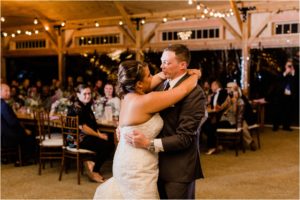 bride and groom first dance locke falls farm