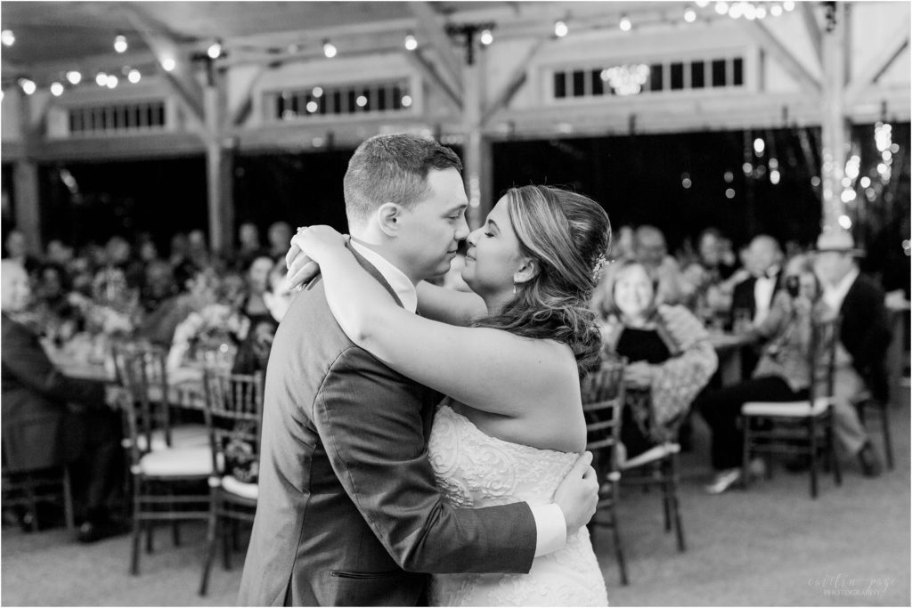 black and white portrait first dance