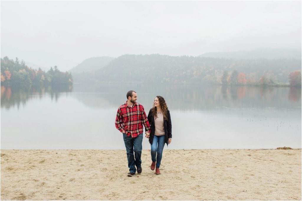 couple walking at crystal lake eaton new hampshire