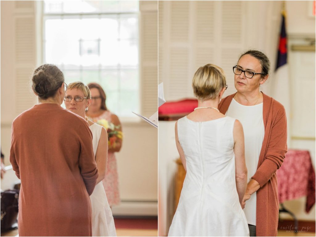 brides exchanging vows wakefield new hampshire