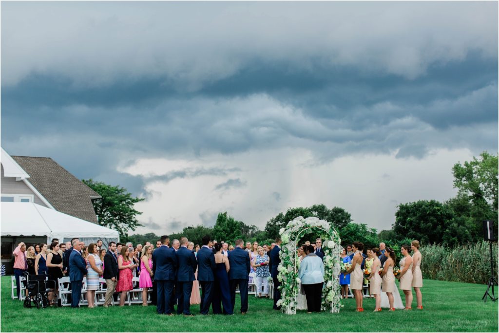 wedding ceremony storm clouds