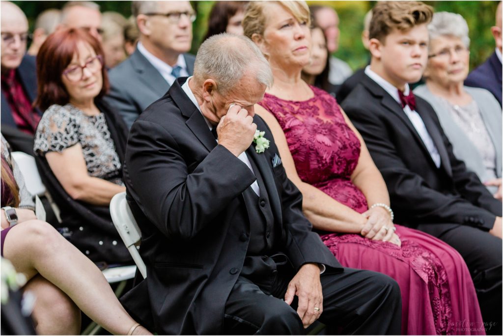 father of the bride crying