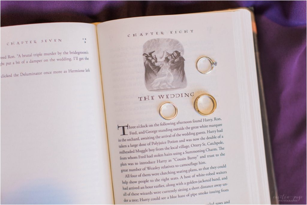 wedding rings with harry potter book