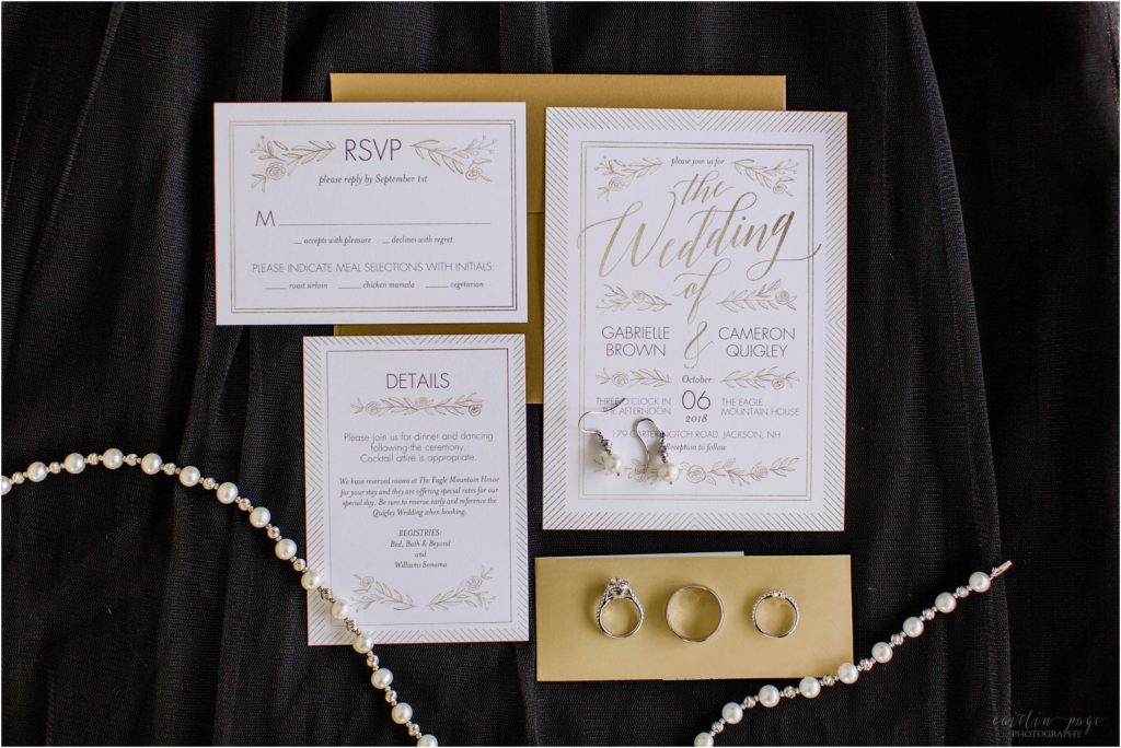 wedding invitations pearl necklace