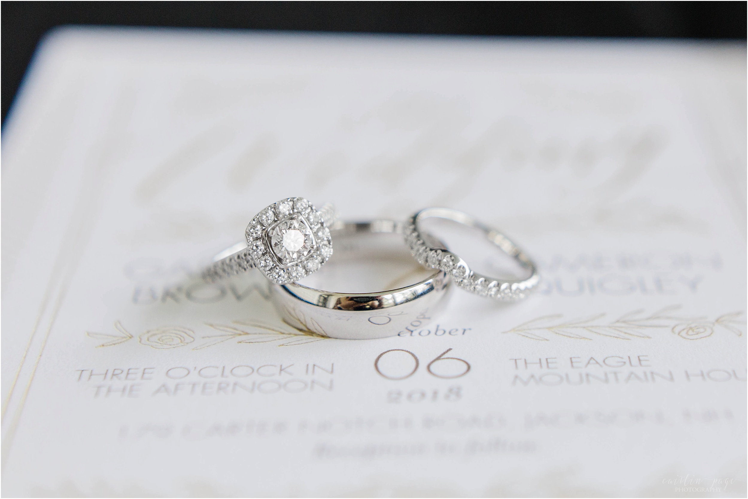 rings on wedding invitation