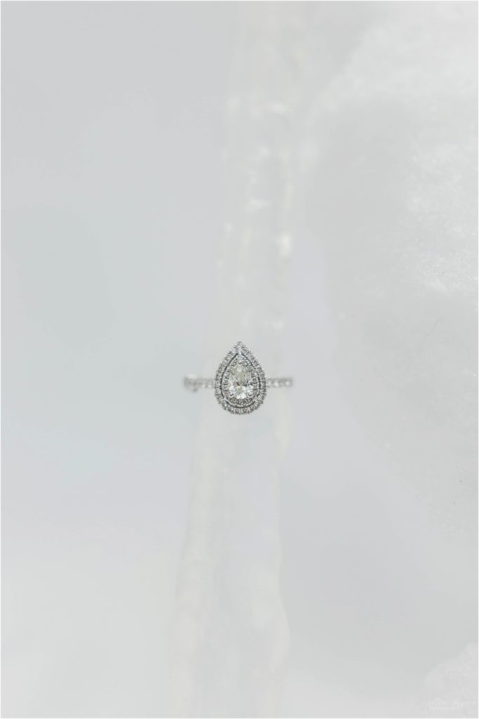 engagement ring on icicle