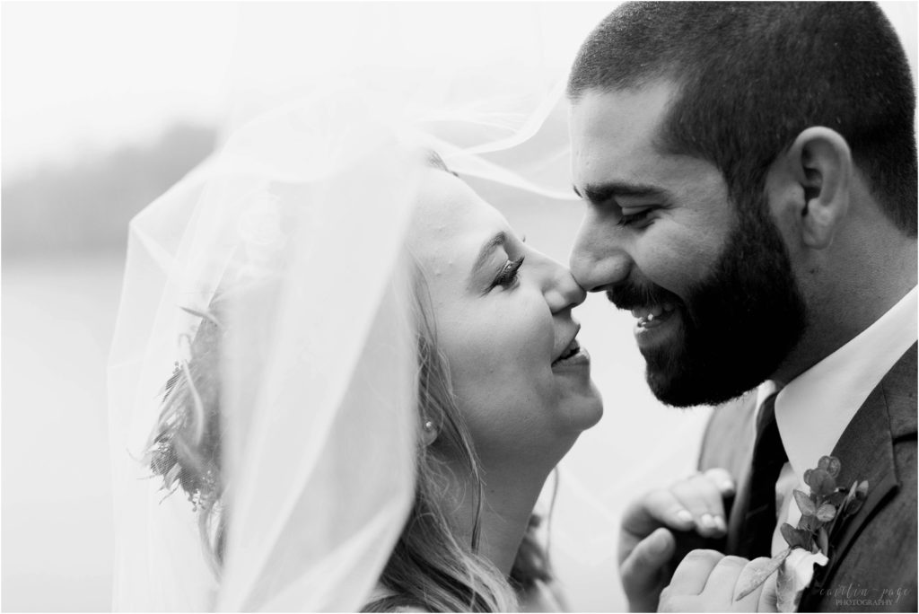 bride and groom under wedding veil new hampshire