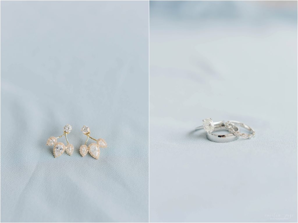 wedding rings and earrings