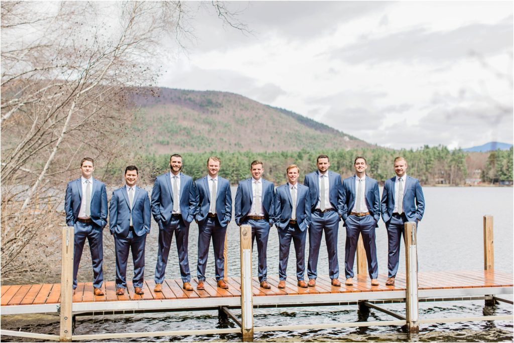 groomsmen on dock