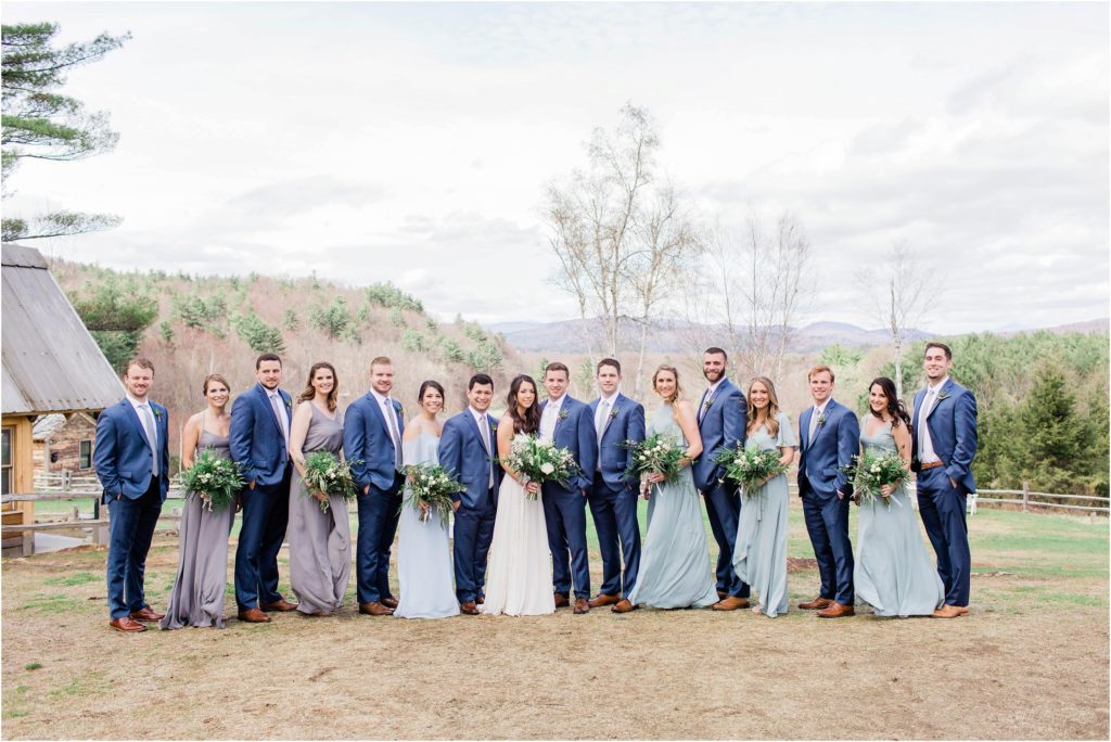 bridal party standing together