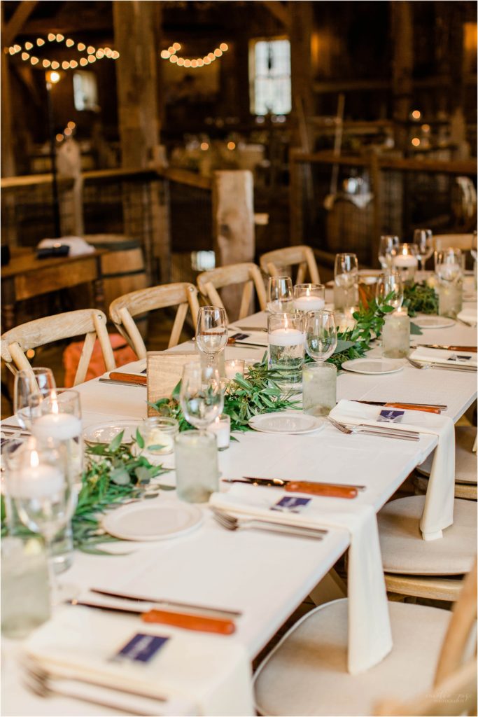 long table with greenery centerpiece