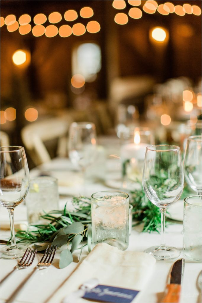 simple table setting in barn