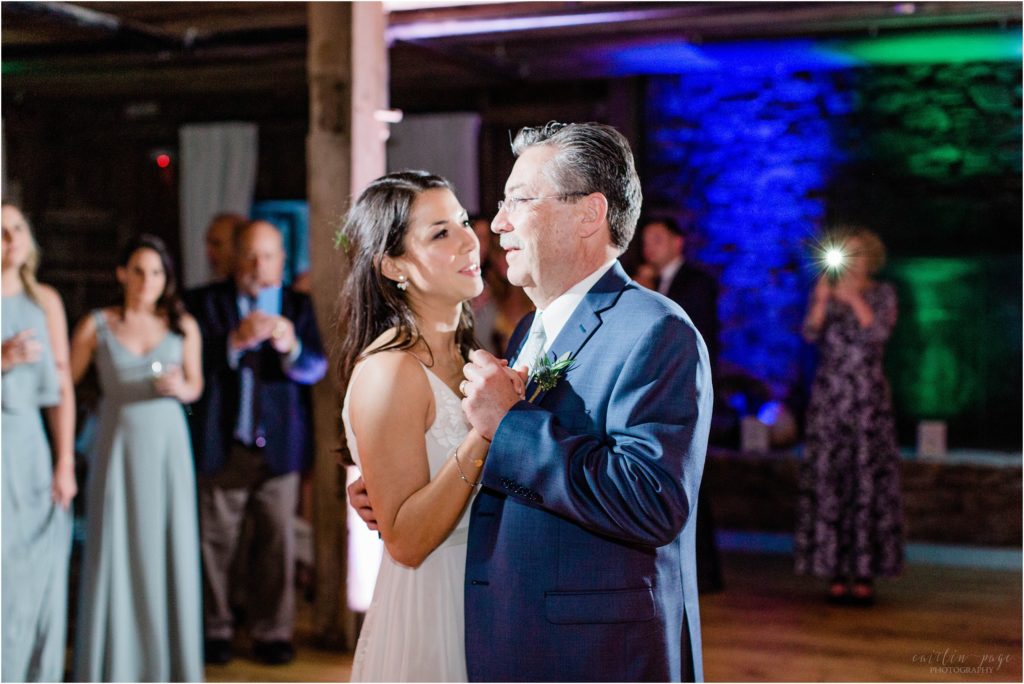 bride and father dancing at wedding reception