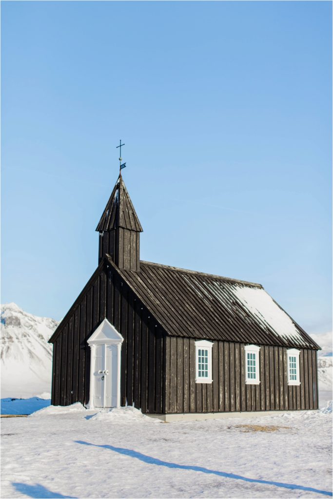 black church in budin iceland