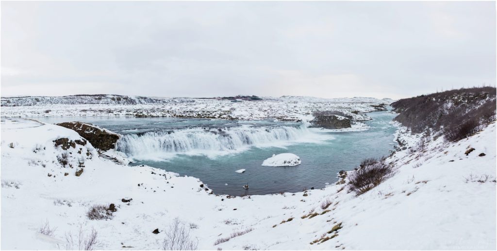 waterfalls in iceland during the winter