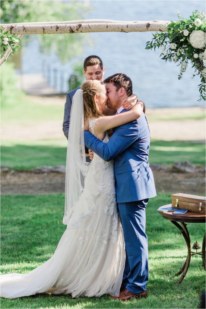 first kiss at wedding ceremony