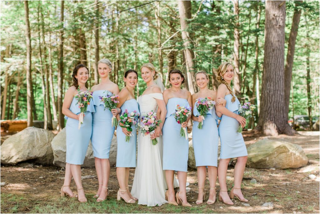 Bridesmaids laughing together