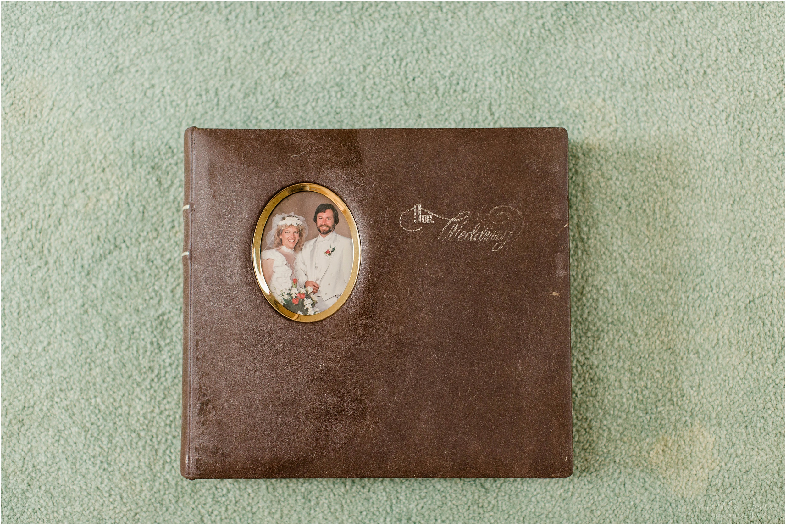 old leatherbound wedding album
