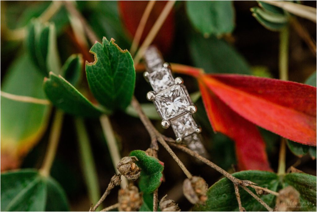 square three stone engagement ring