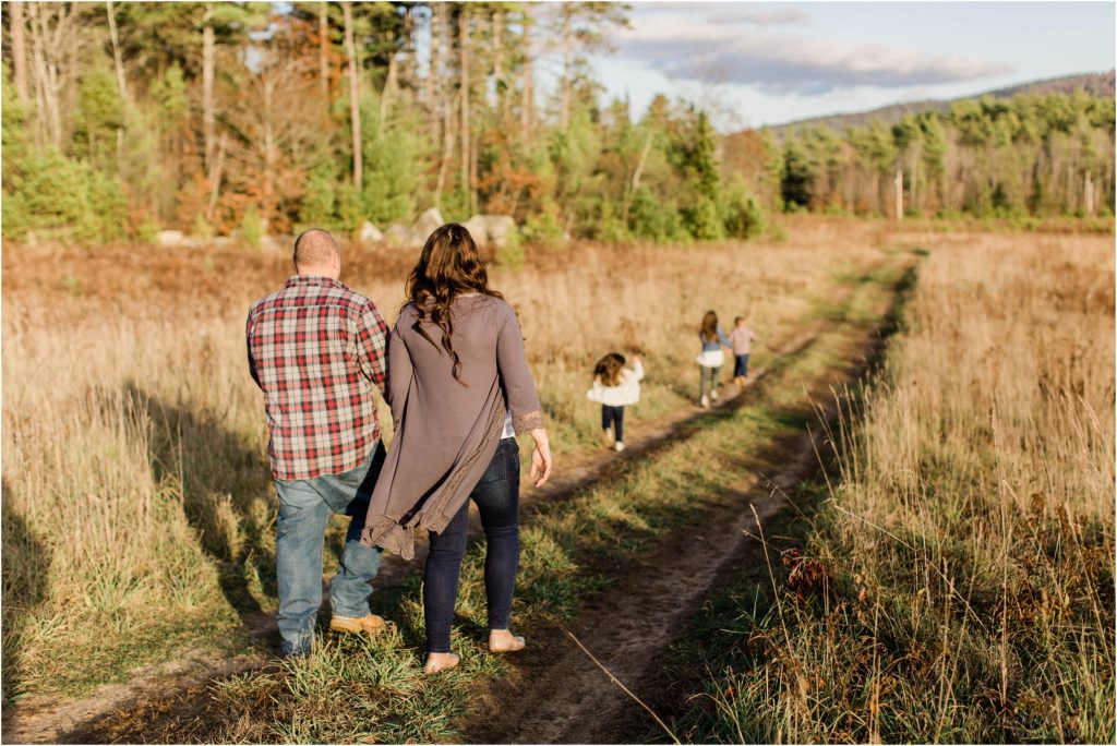 Kids running ahead of parents