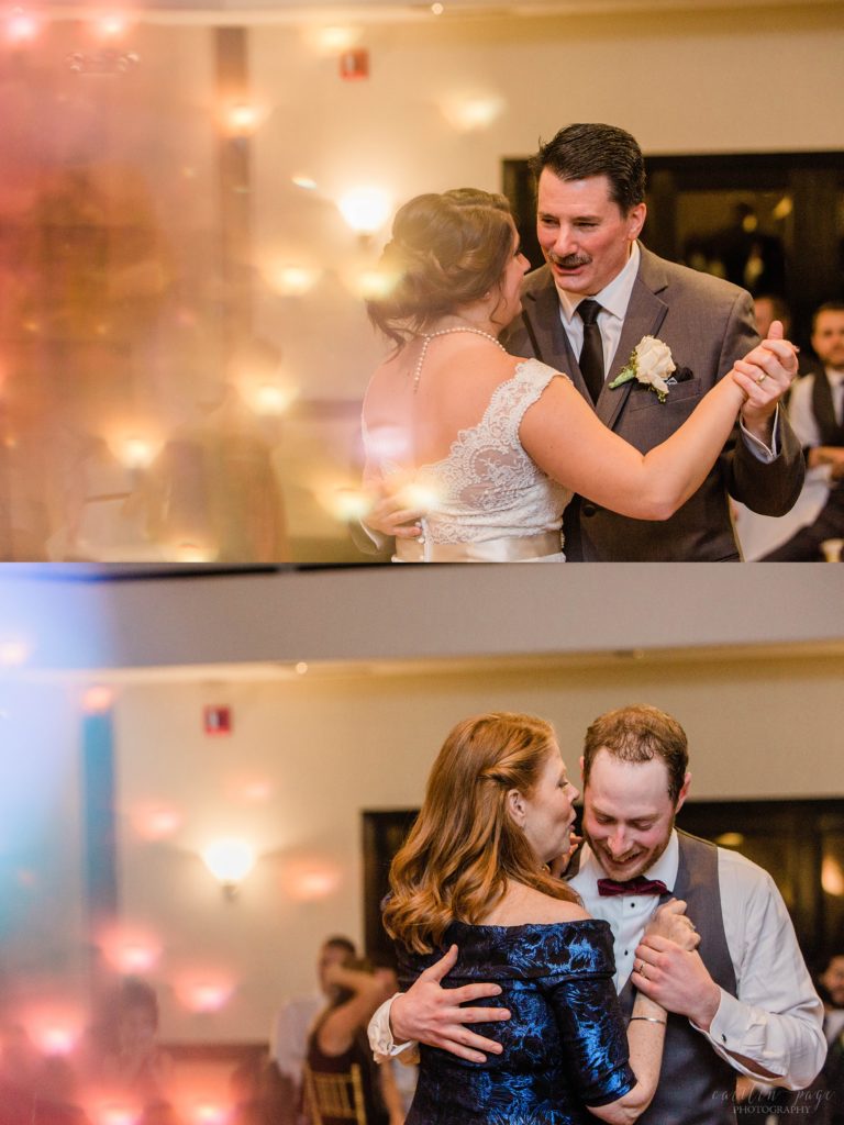 Bride and groom dancing with their parents at Wedgewood Granite Rose wedding reception