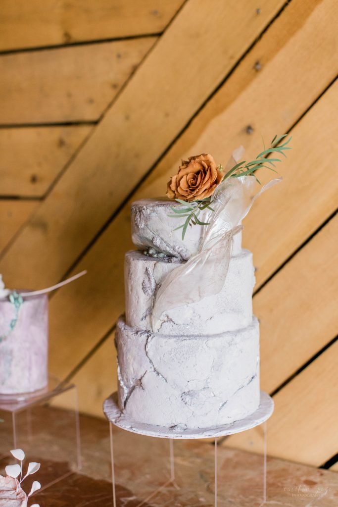 Zero waste concrete inspired wedding cakes